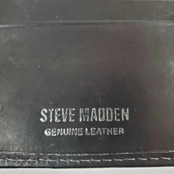 NWT/ Steve Madden men's wallet Guenine Leather black - Picture 5 of 8